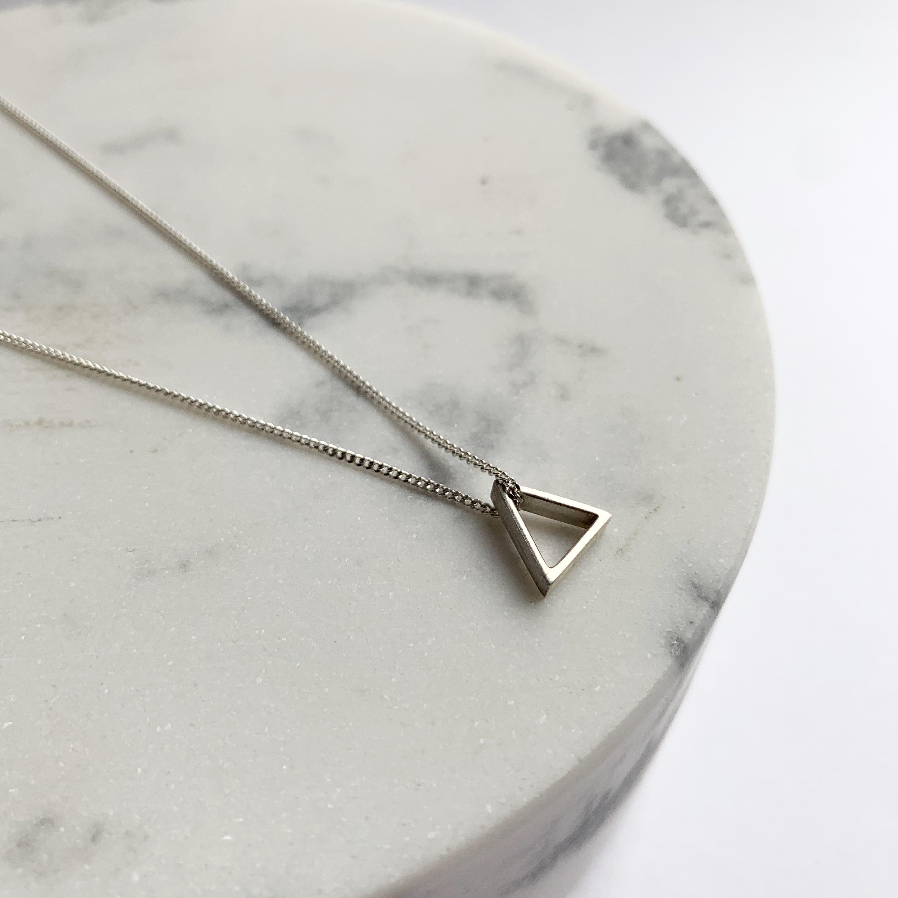 Small hot sale triangle necklace